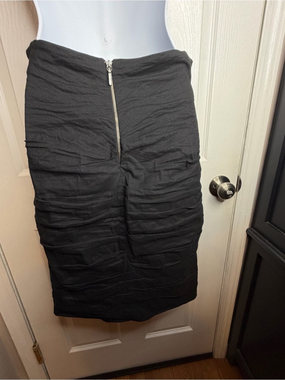Nicole Miller Artelier Women’s 8 Black High Waisted Pencil Skirt Ruched Y2K - Picture 15 of 15